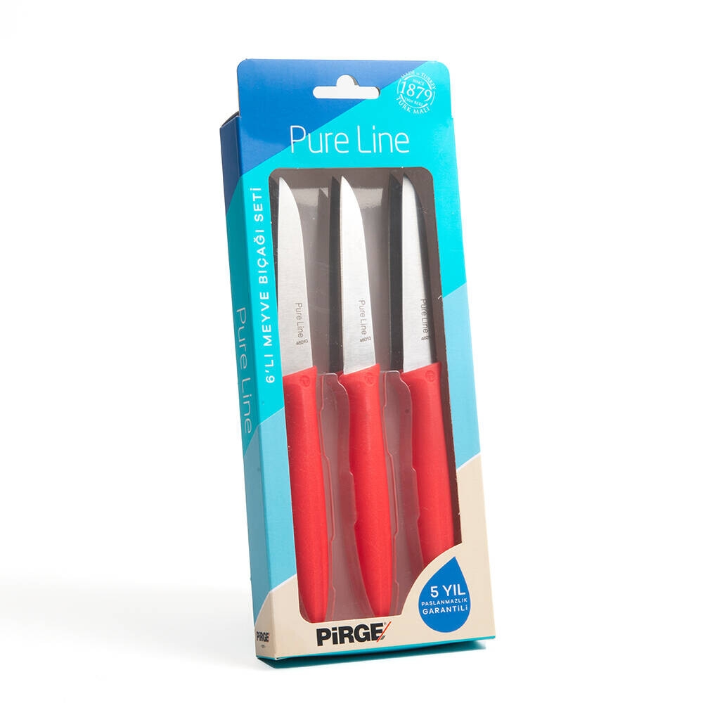 Pure Line Fruit Knives Set - New KIRMIZI