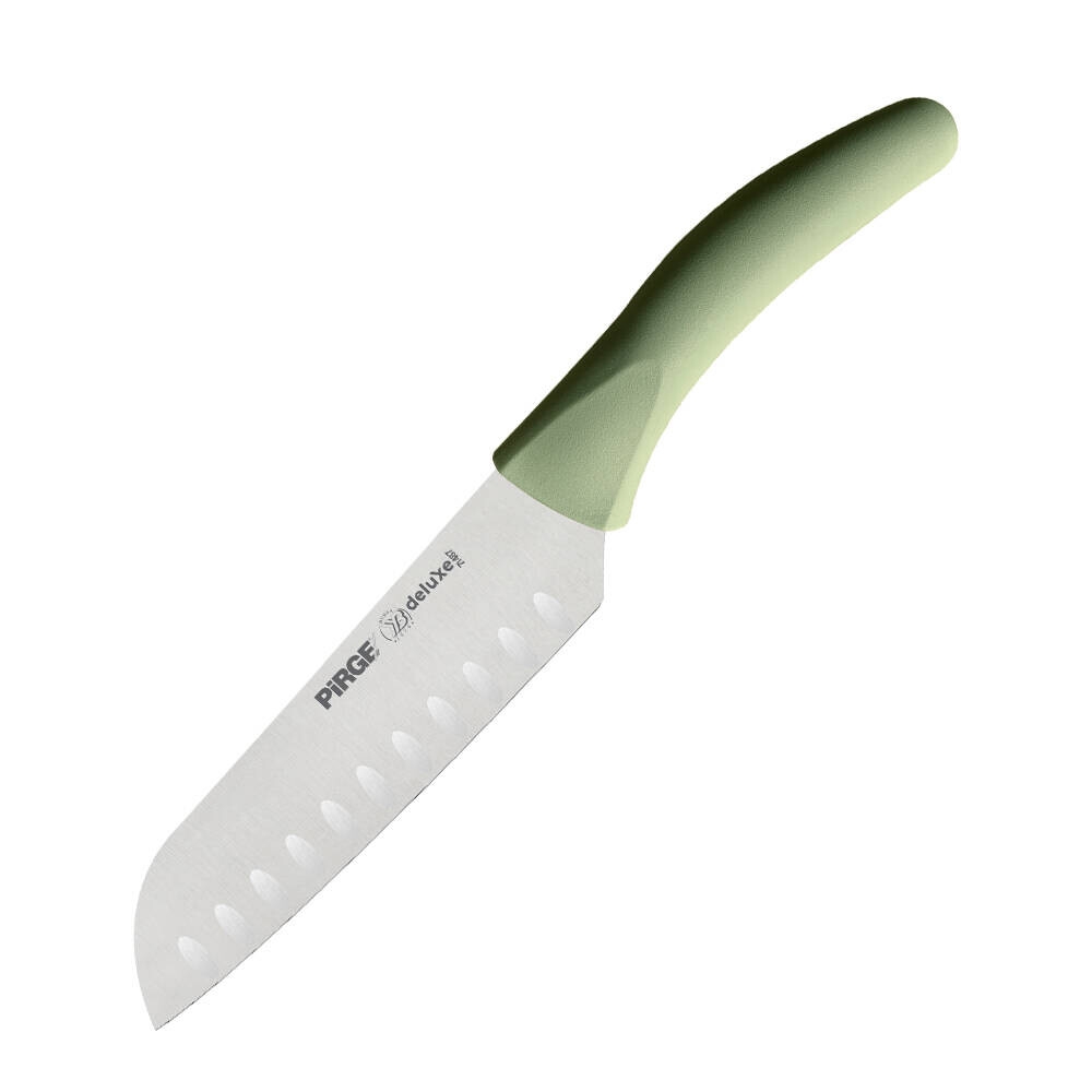 Deluxe Santoku Bıçağı Oluklu 17 cm MİNT YEŞİLİ